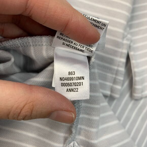 Nordstrom Polo Shirt Mens L Large Stone Tech Smart Striped Short Sleeve Golf - Picture 9 of 11